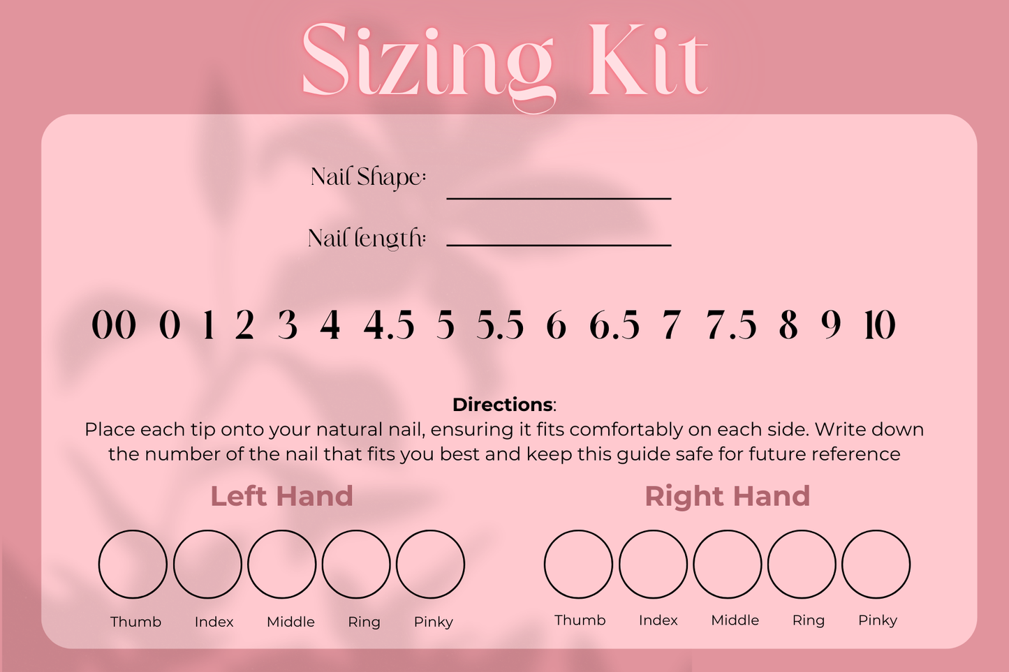 Sizing kit