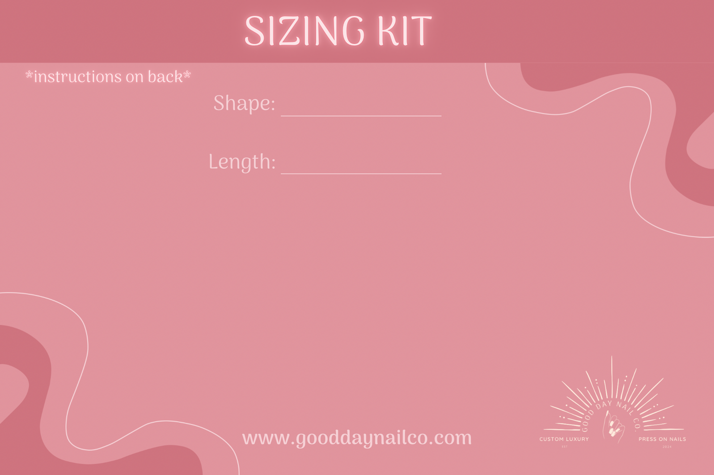 Sizing kit